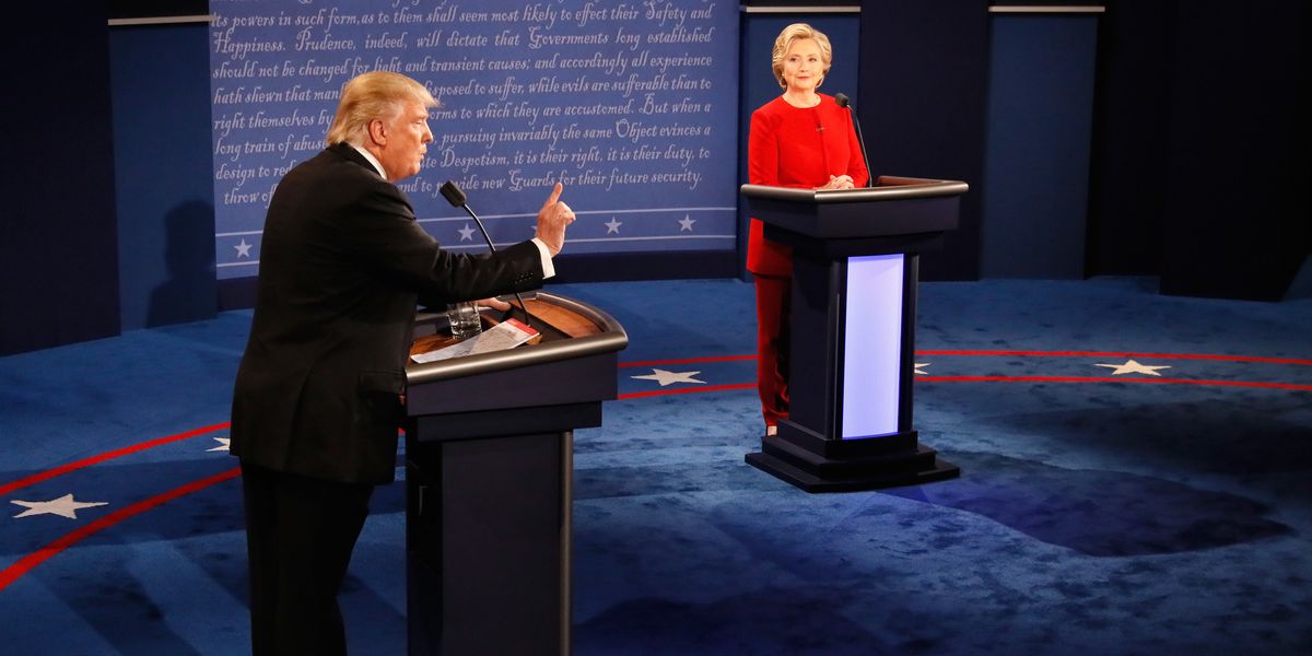 Donald Trump and Hillary Clinton at a presidential debate