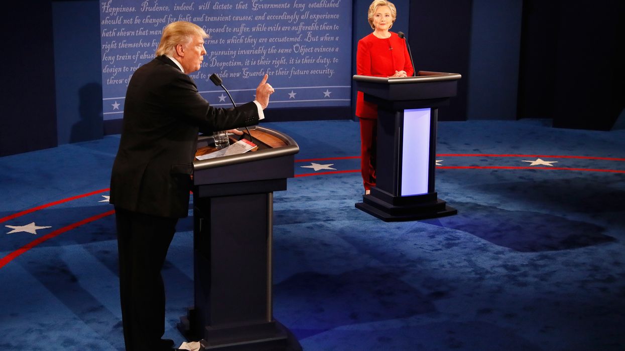 Donald Trump and Hillary Clinton at a presidential debate