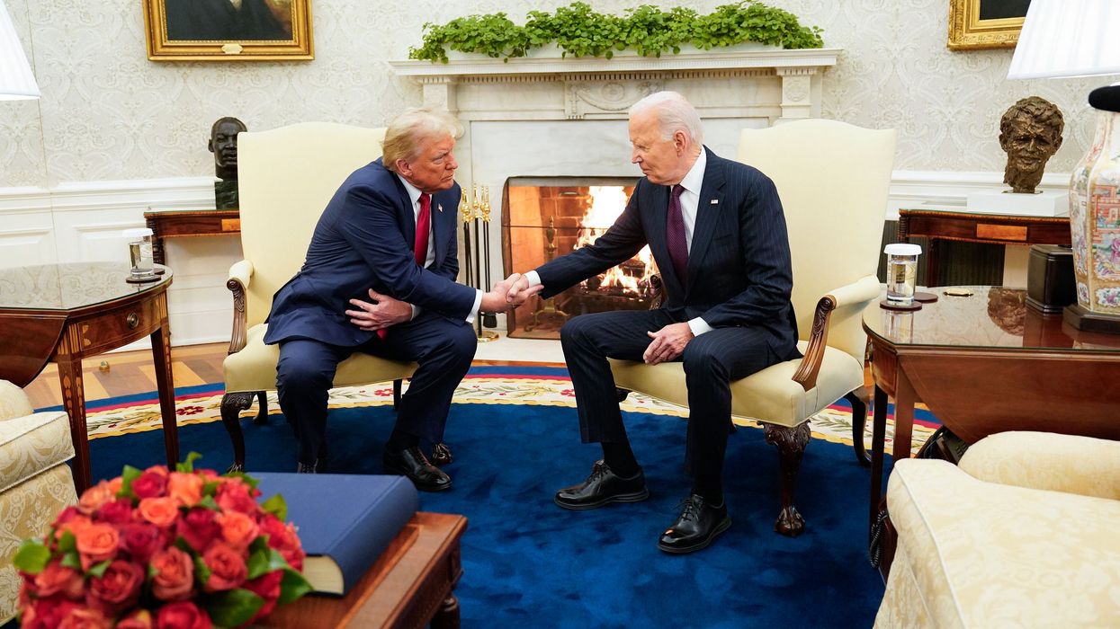 Donald Trump and Joe Biden in the Oval Office