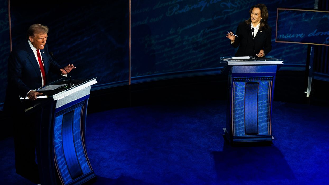 Donald Trump and Kamala Harris debating