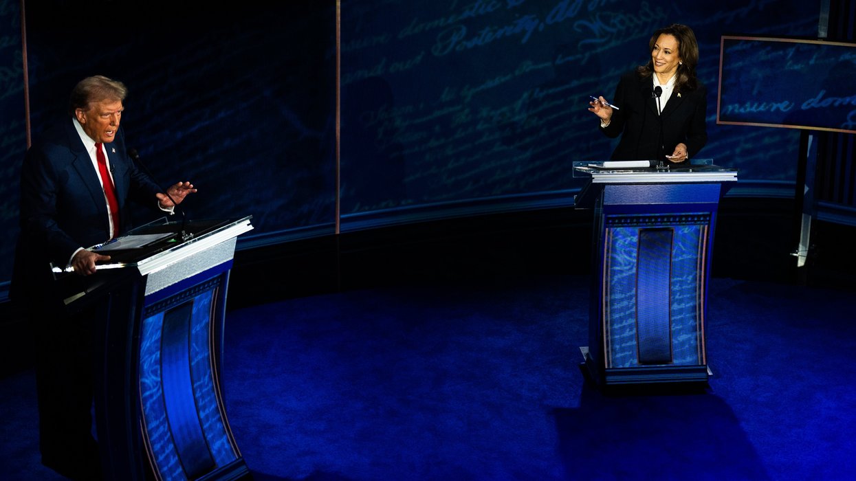 Donald Trump and Kamala Harris debating