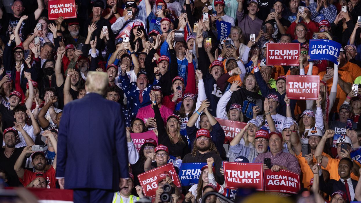 Donald Trump at a campaign rally