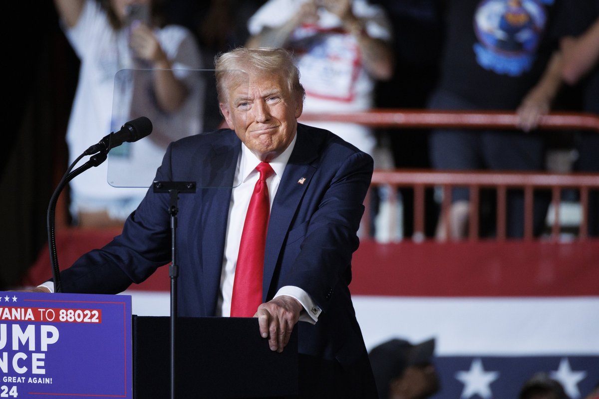 Donald Trump at a podium