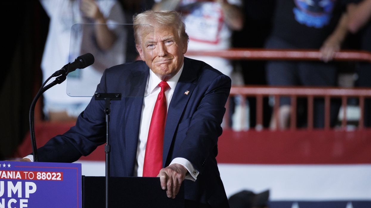 Donald Trump at a podium