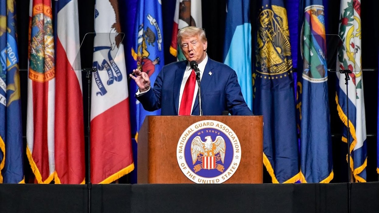 Donald Trump at a podium