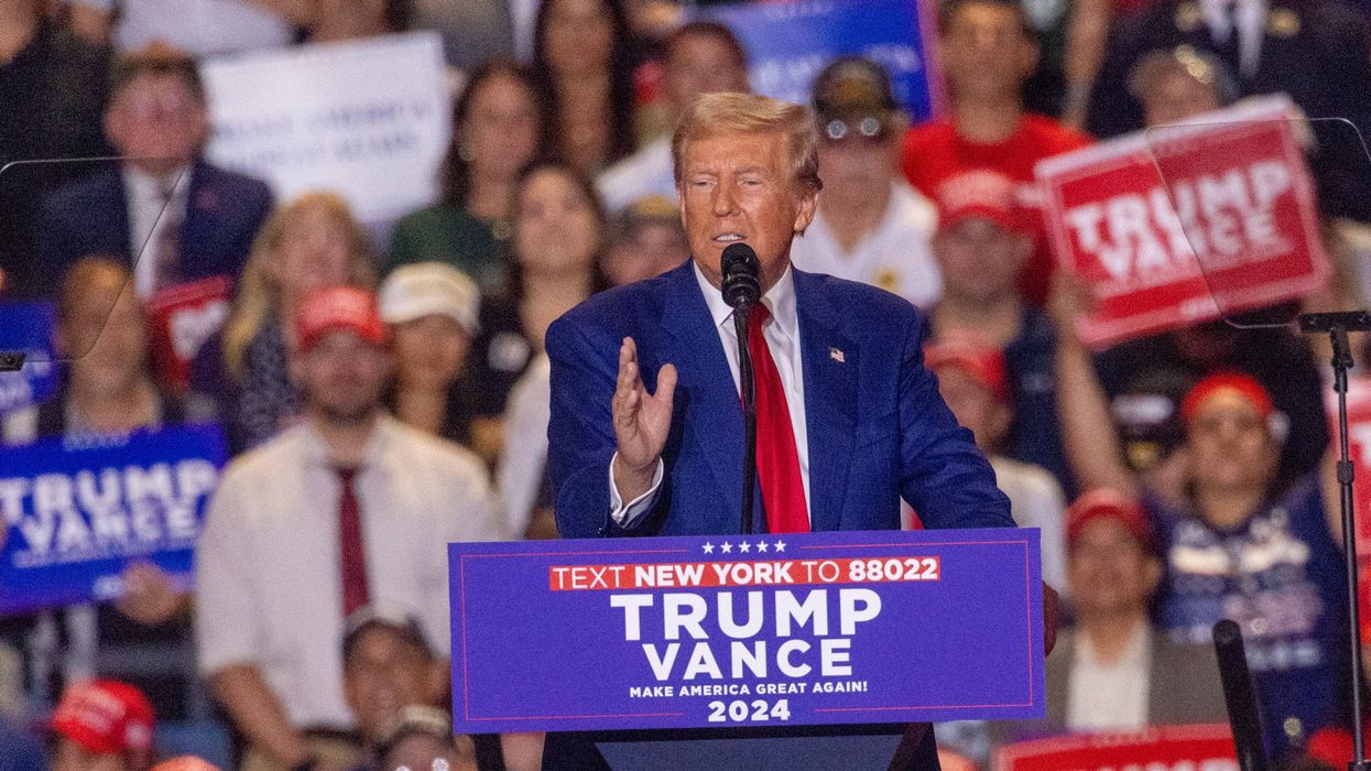 Donald Trump at a podium