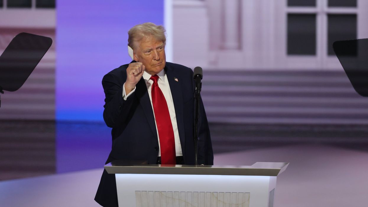Donald Trump on stage at the Republican National Convention