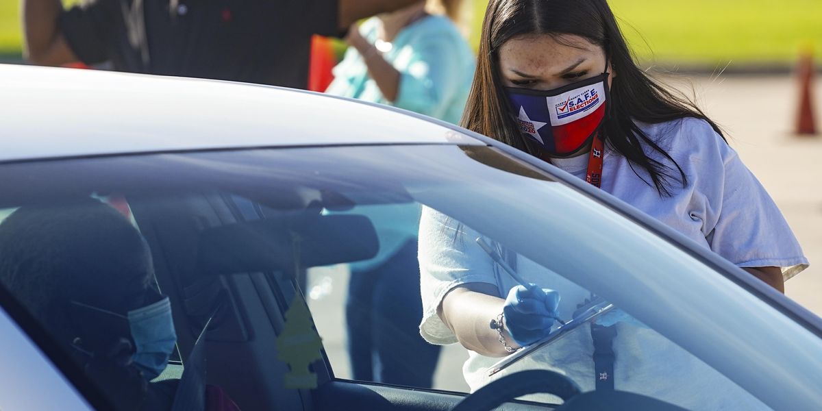 Drive-through voting in Houston