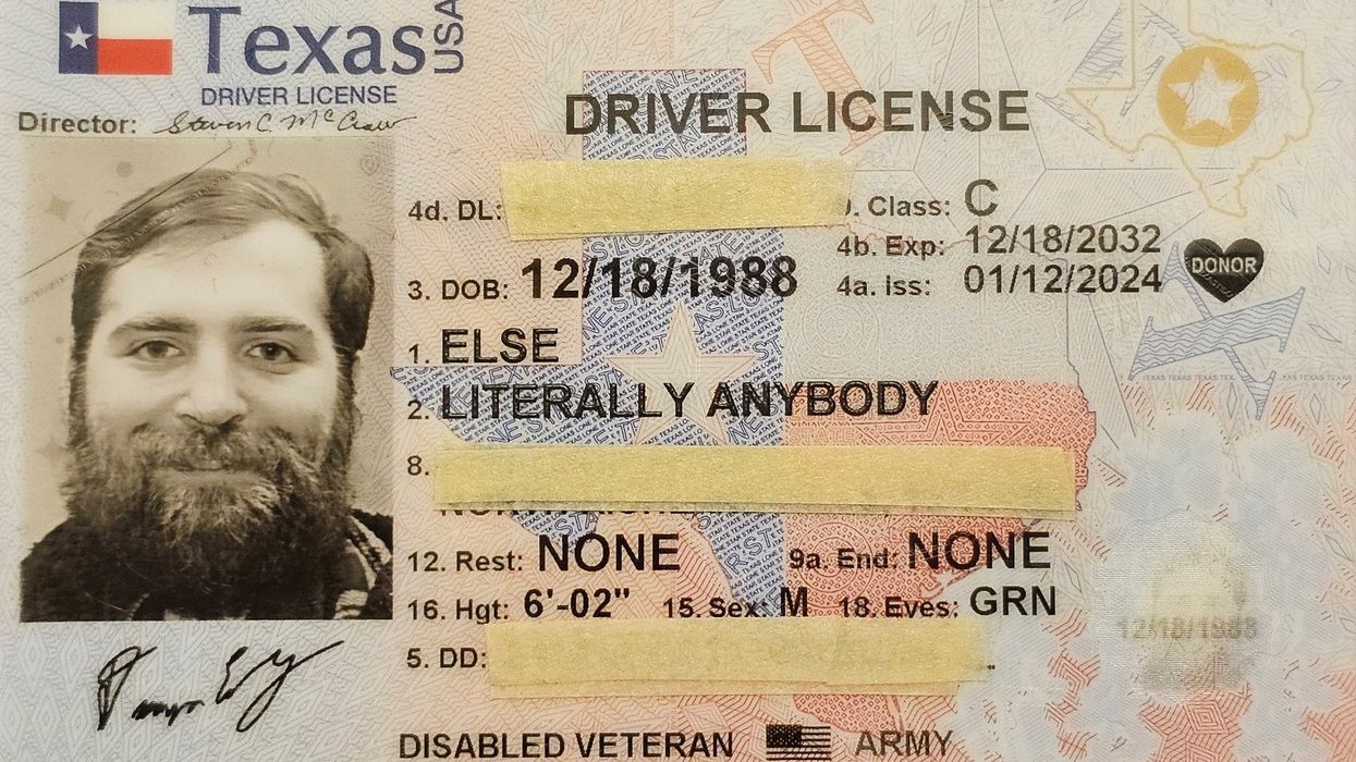 Driver license for Literally Anybody Else