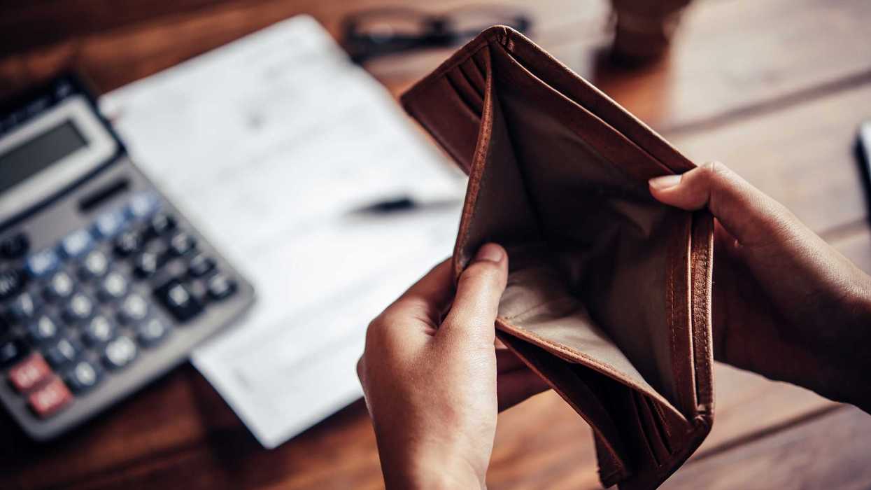 Empty money in wallet.