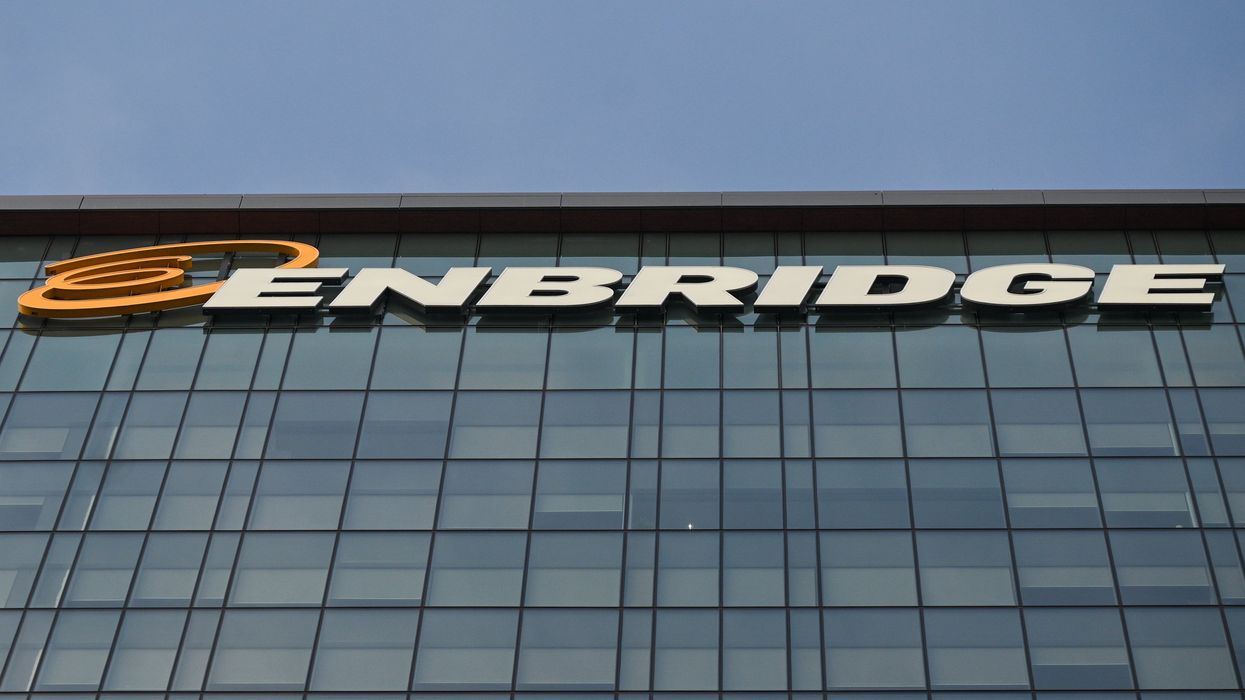 Enbridge logo on the side of a building