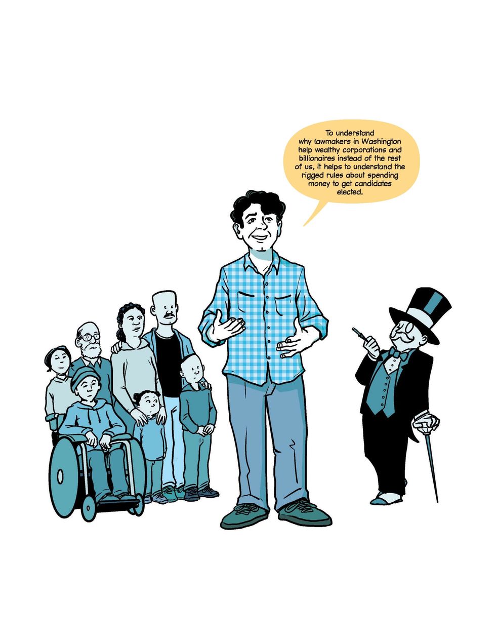 Excerpt from Political Money chapter of Unrig, a nonfiction graphic novel about democracy