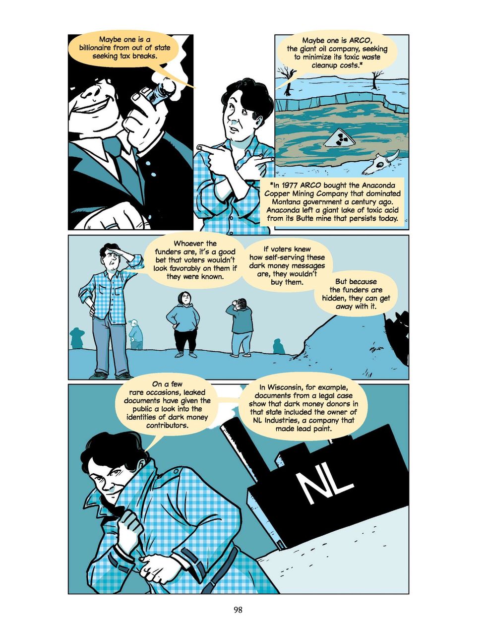 Excerpt from Political Money chapter of Unrig, a nonfiction graphic novel about democracy