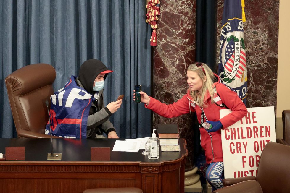 Rioters in Senate chamber