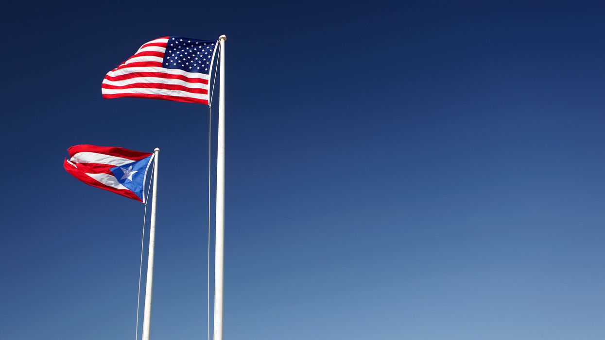 Flags of Unites States and Puerto Rico