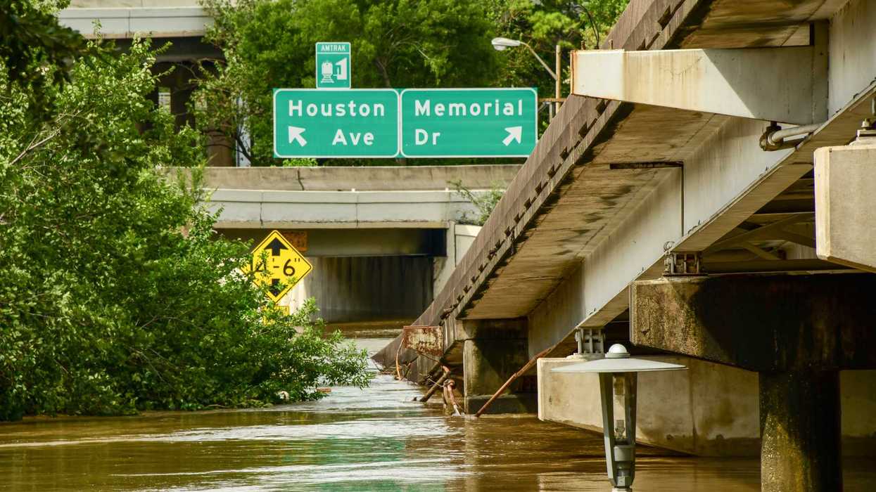 Flooding around a highway.