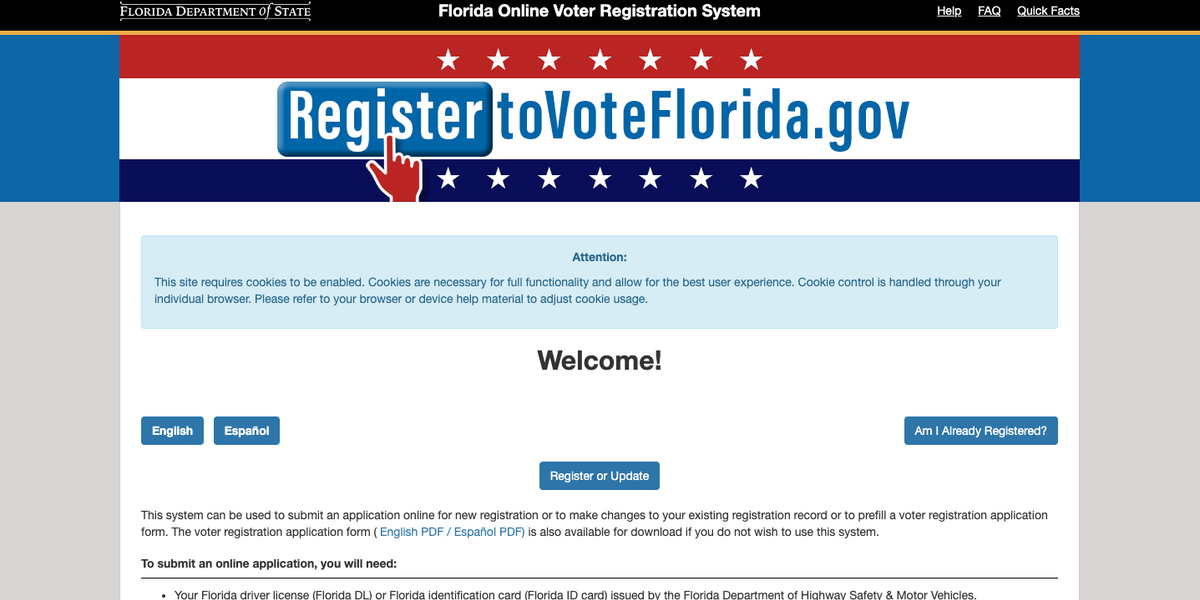 Florida voter site goes dark. Routine maintenance or suppression?
