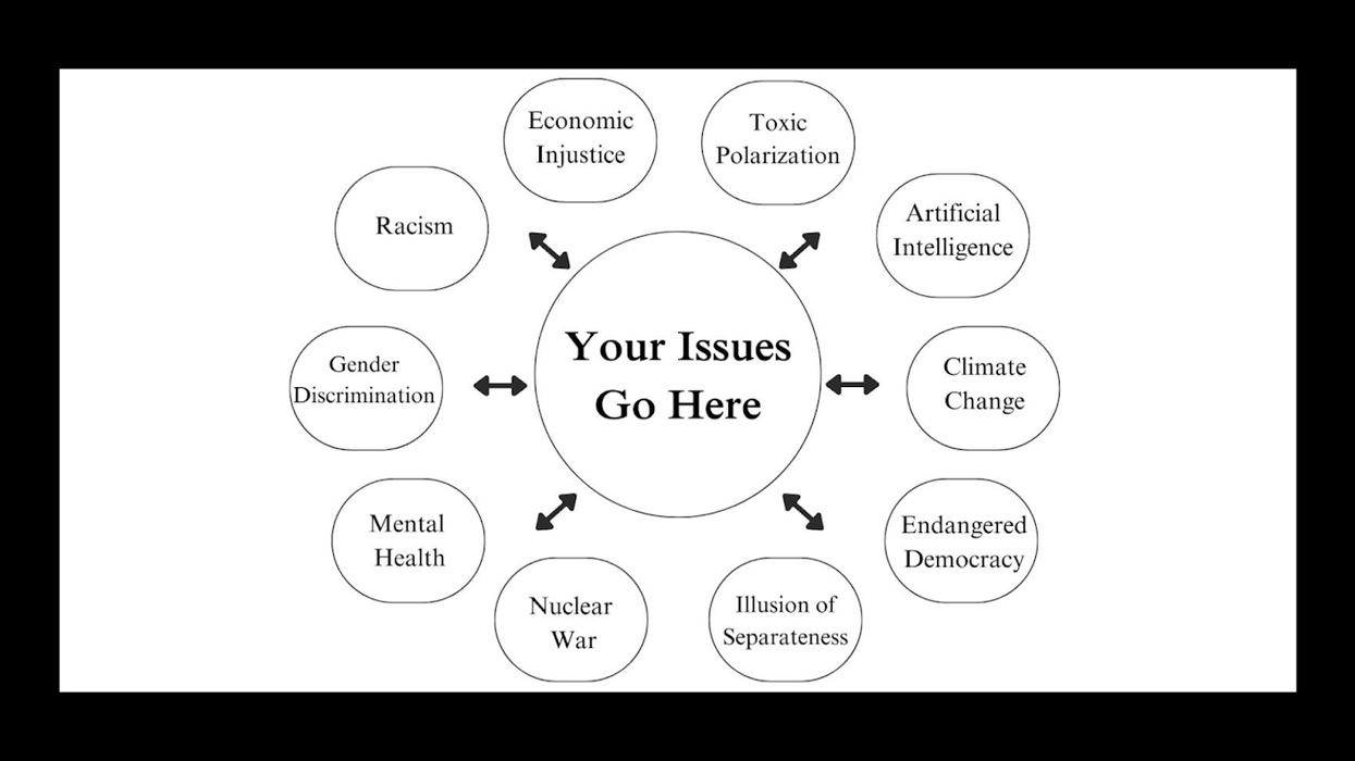 Flow chart of ten significant issues that make up the polycrisis discussed in the article