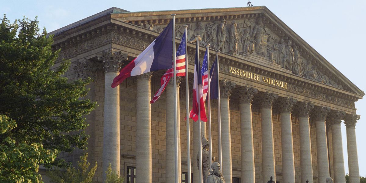 French and American flags