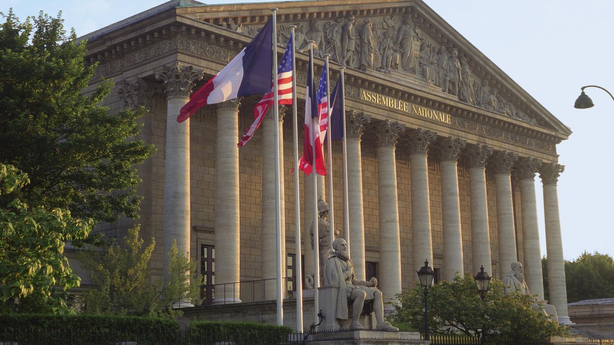 French and American flags