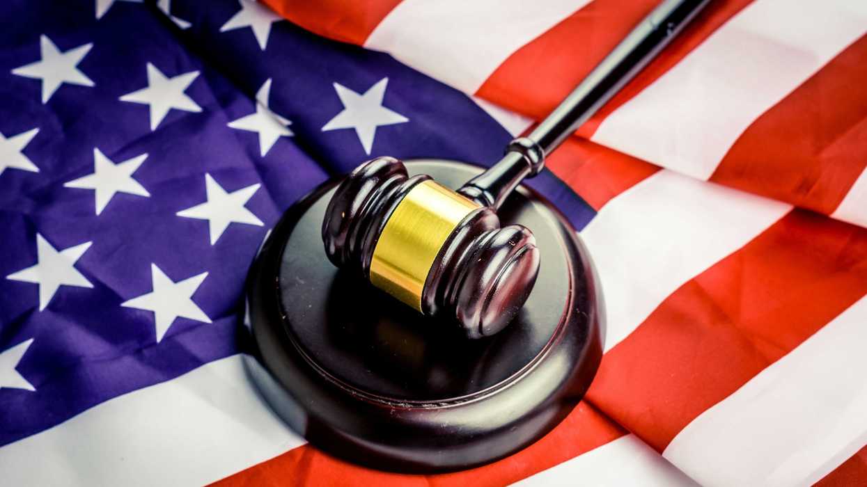 gavel on top of a US flag