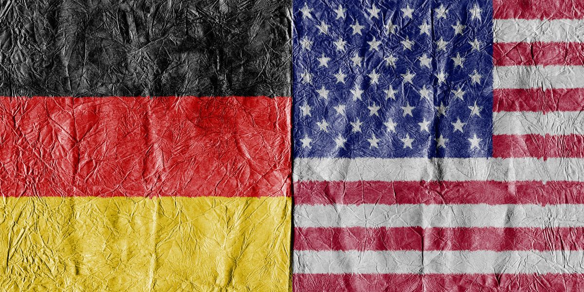 German and American flags