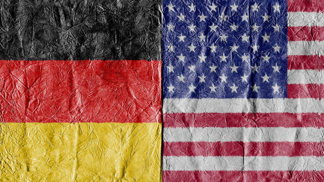 German and American flags