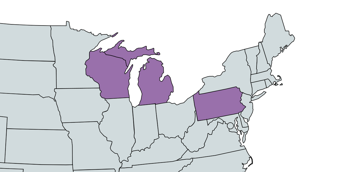 Great Lakes states map