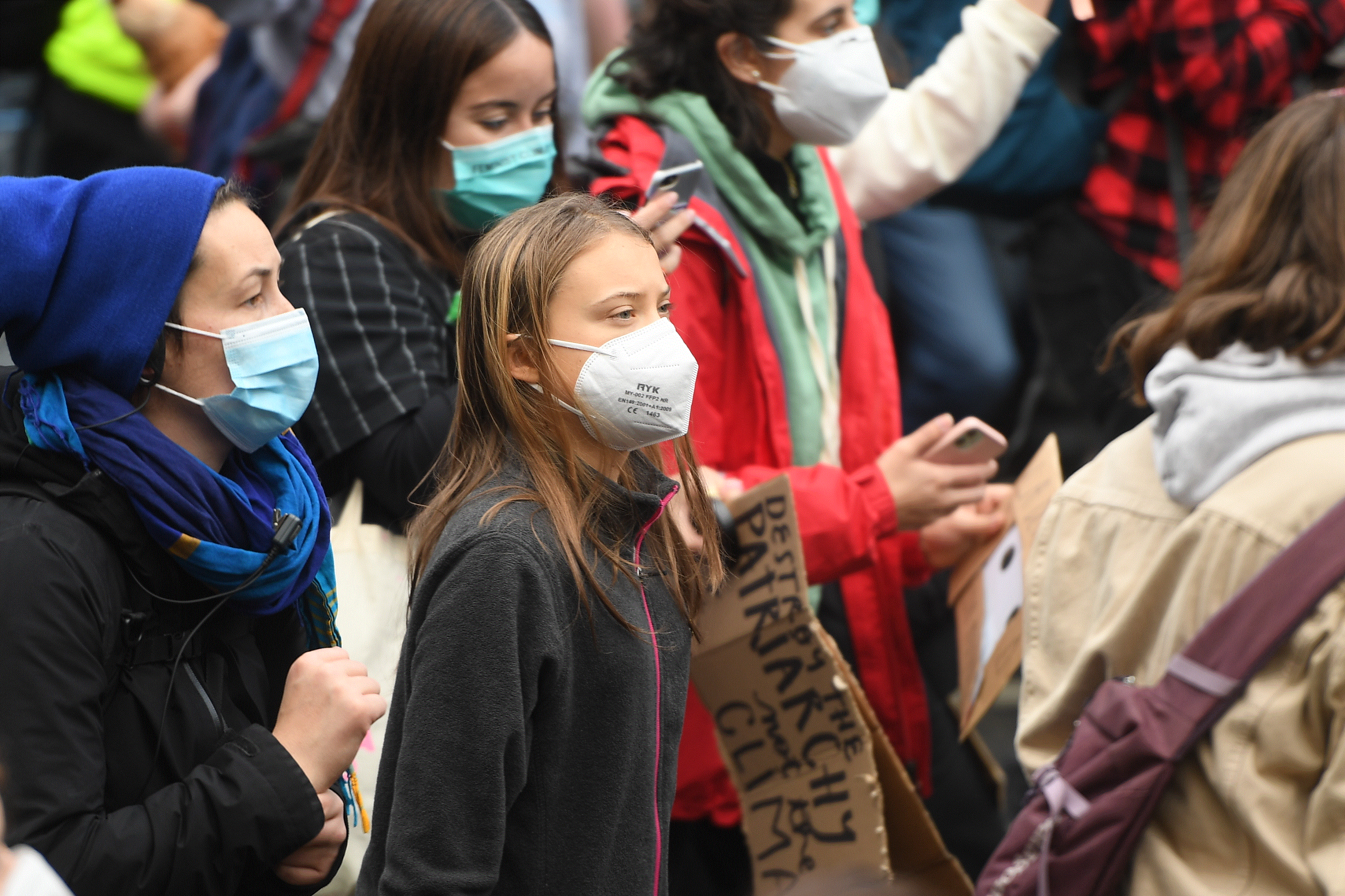 Greta Thunberg at a COP26 protest