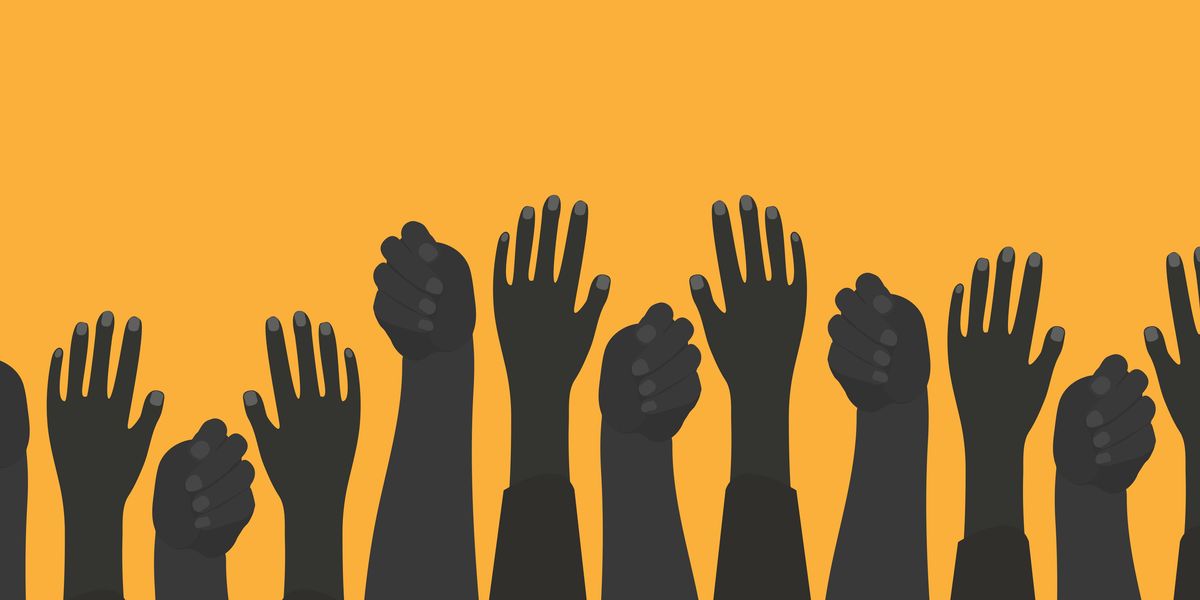 Hands raised for Juneteenth