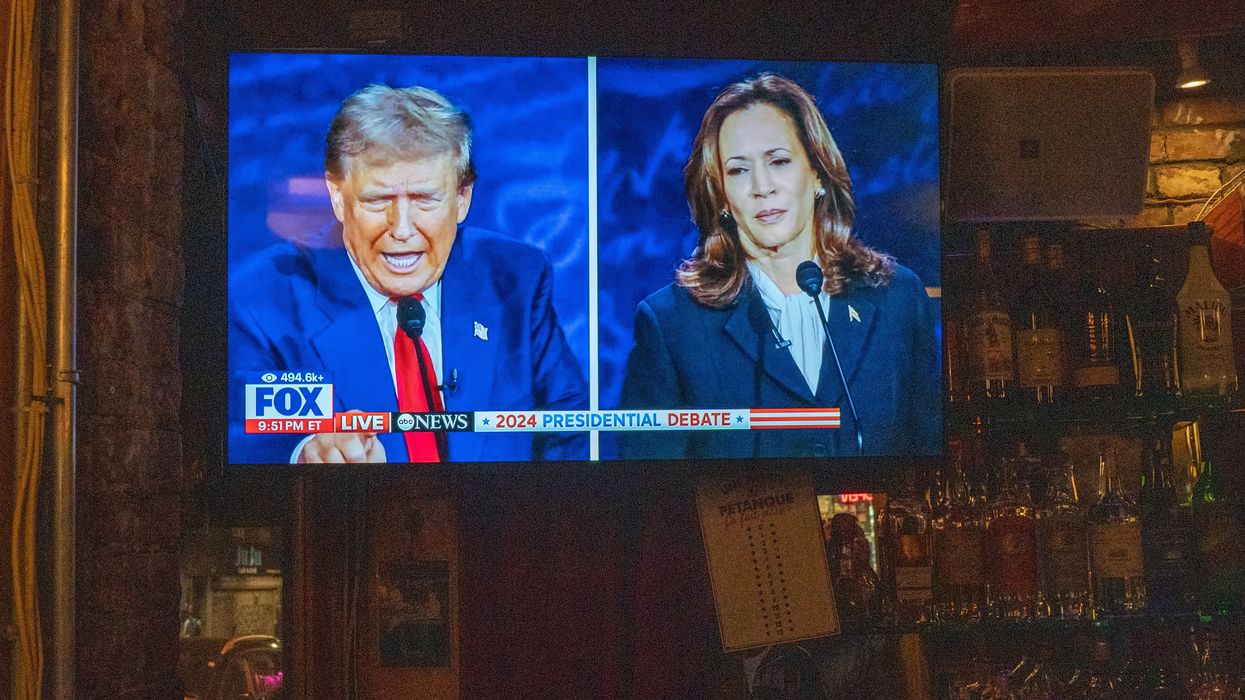 Harris and Trump debate on TV