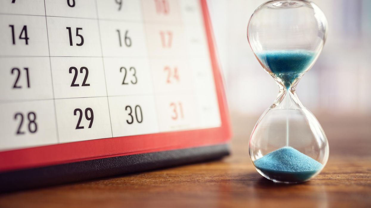 hourglass and calendar