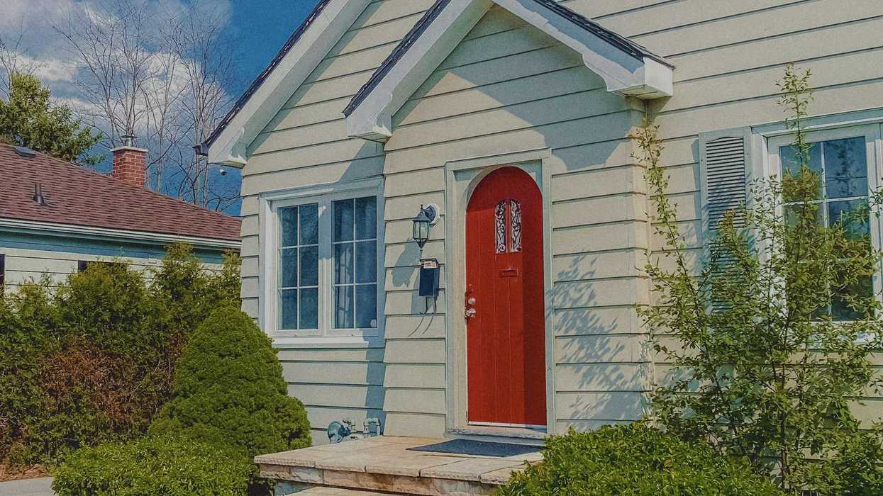 house with red door