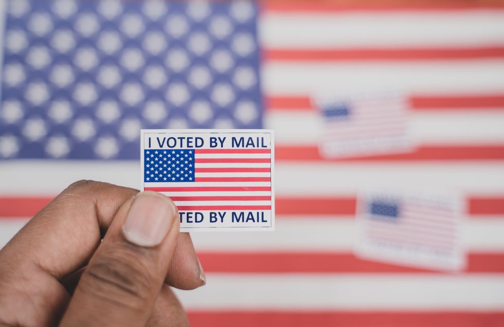 "I Voted By Mail" card