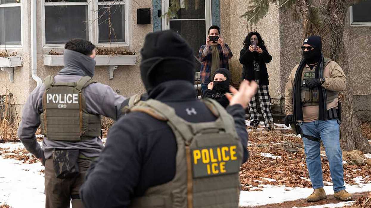 ICE agents in the street