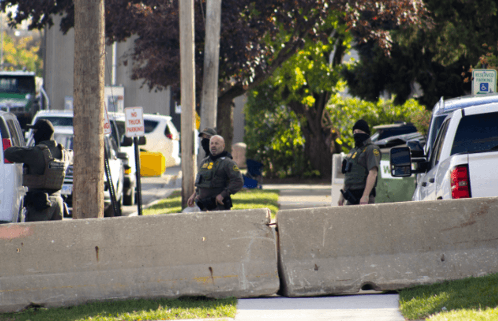 ice officers gathered