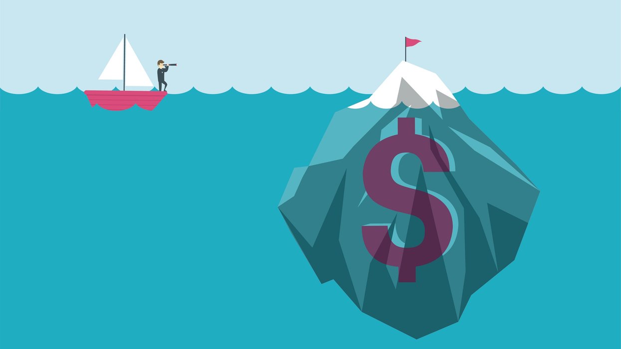 Iceberg hiding money below