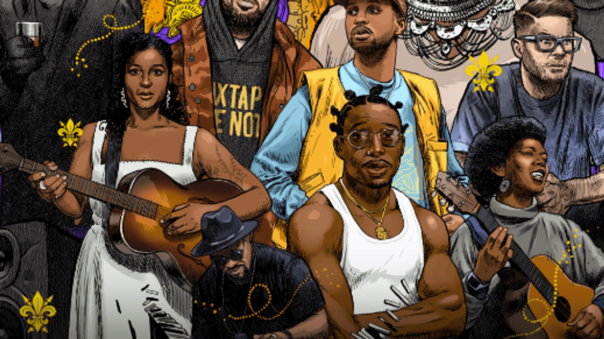 Illustration featuring artists