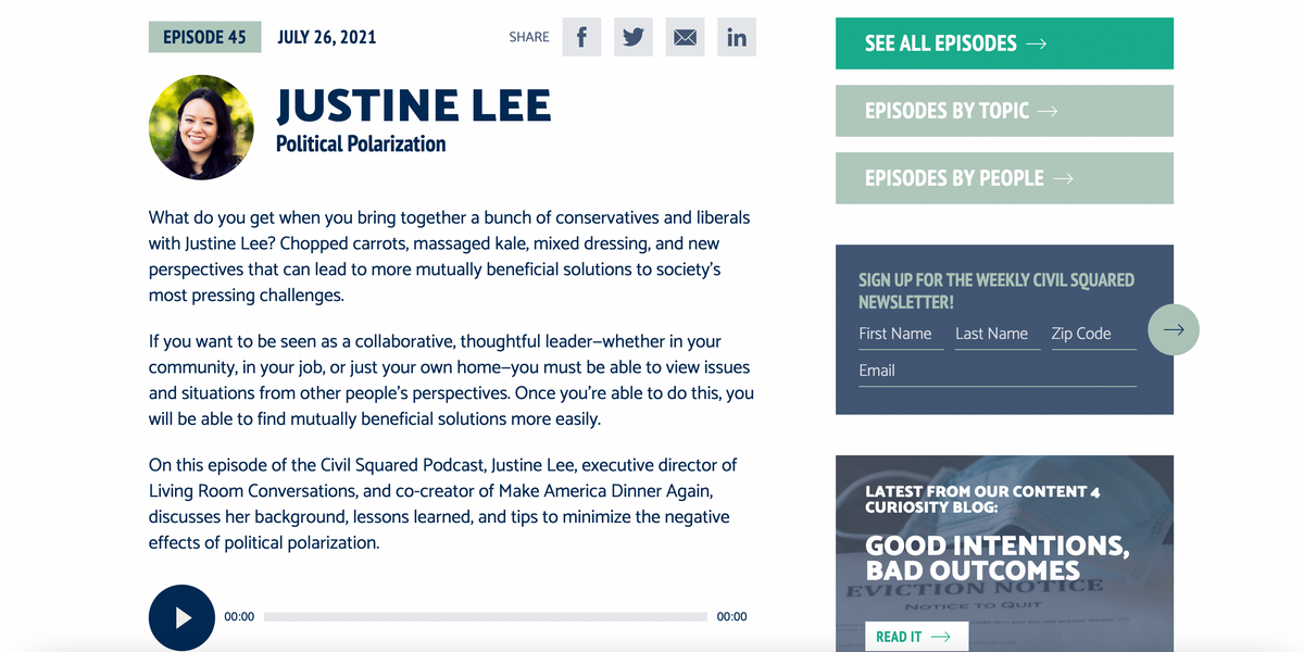 Podcast: Justine Lee - Political Polarization