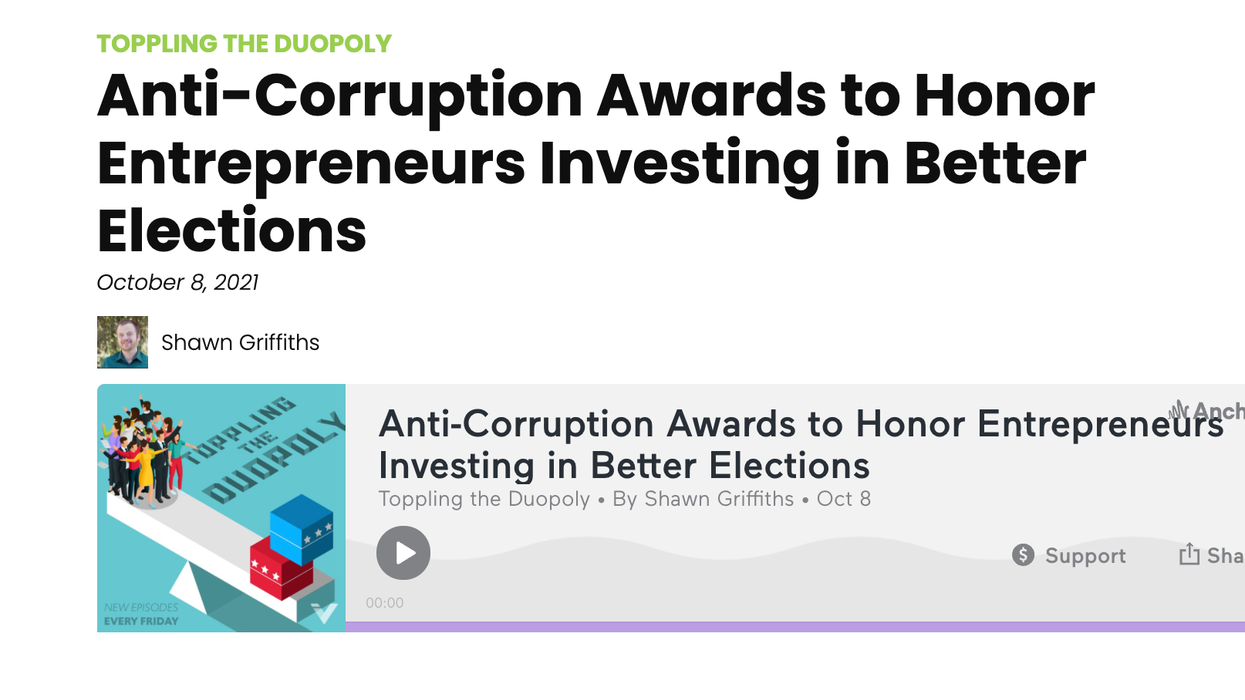 Podcast: Anti-Corruption Awards to Honor Entrepreneurs Investing in Better Elections