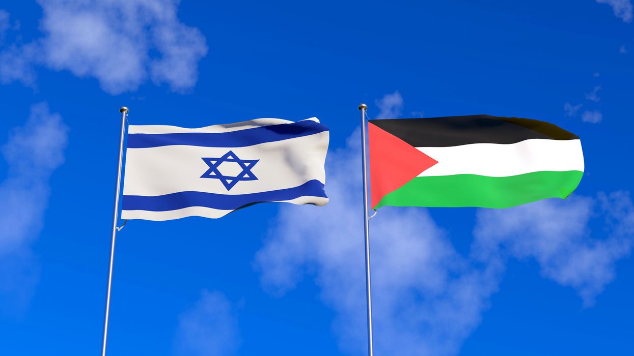 Israeli and Palestinian flags