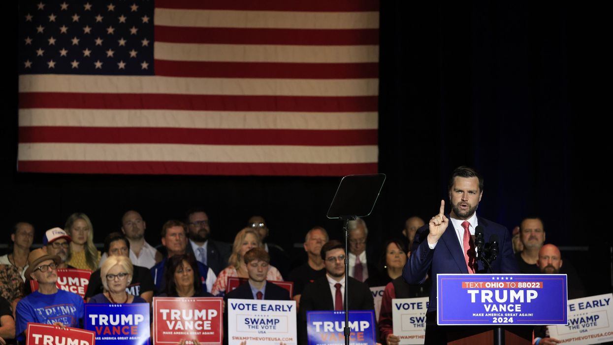 JD Vance speaking at a rally