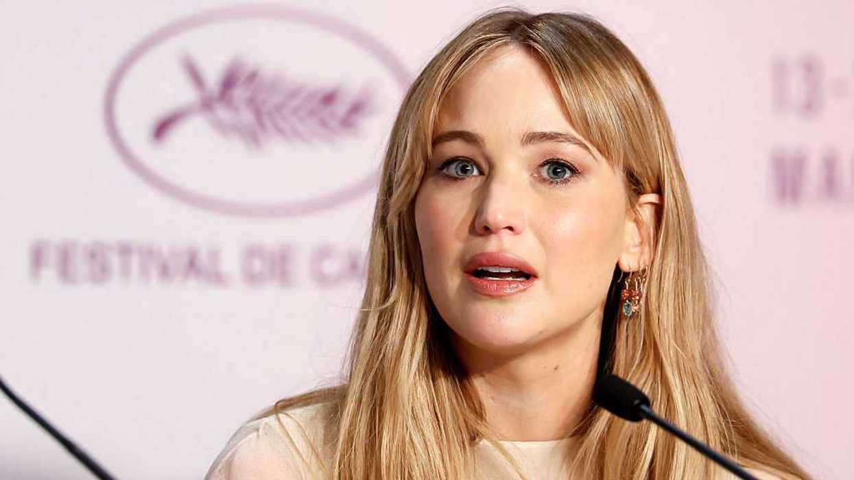Jennifer Lawrence speaks during the "Die My Love" press conference at the 78th annual Cannes Film Festival at Palais des Festivals on May 18, 2025 in Cannes, France.
