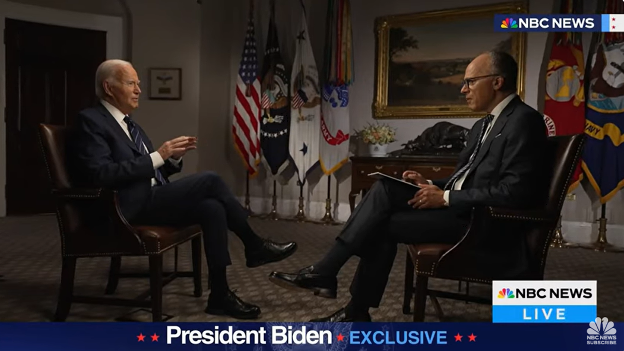 Joe Biden being interviewed by Lester Holt