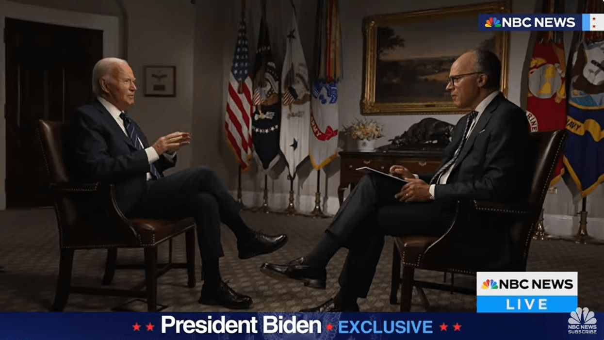 Joe Biden being interviewed by Lester Holt