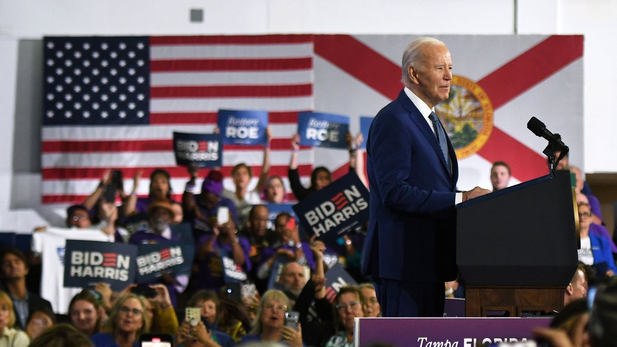 Joe Biden speaking at rally