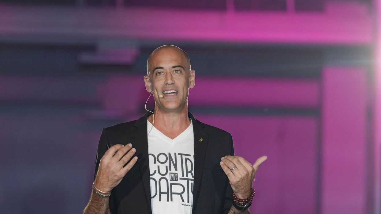 Joshua Graham Lynn of RepresentUs speaks at the American Democracy Summit