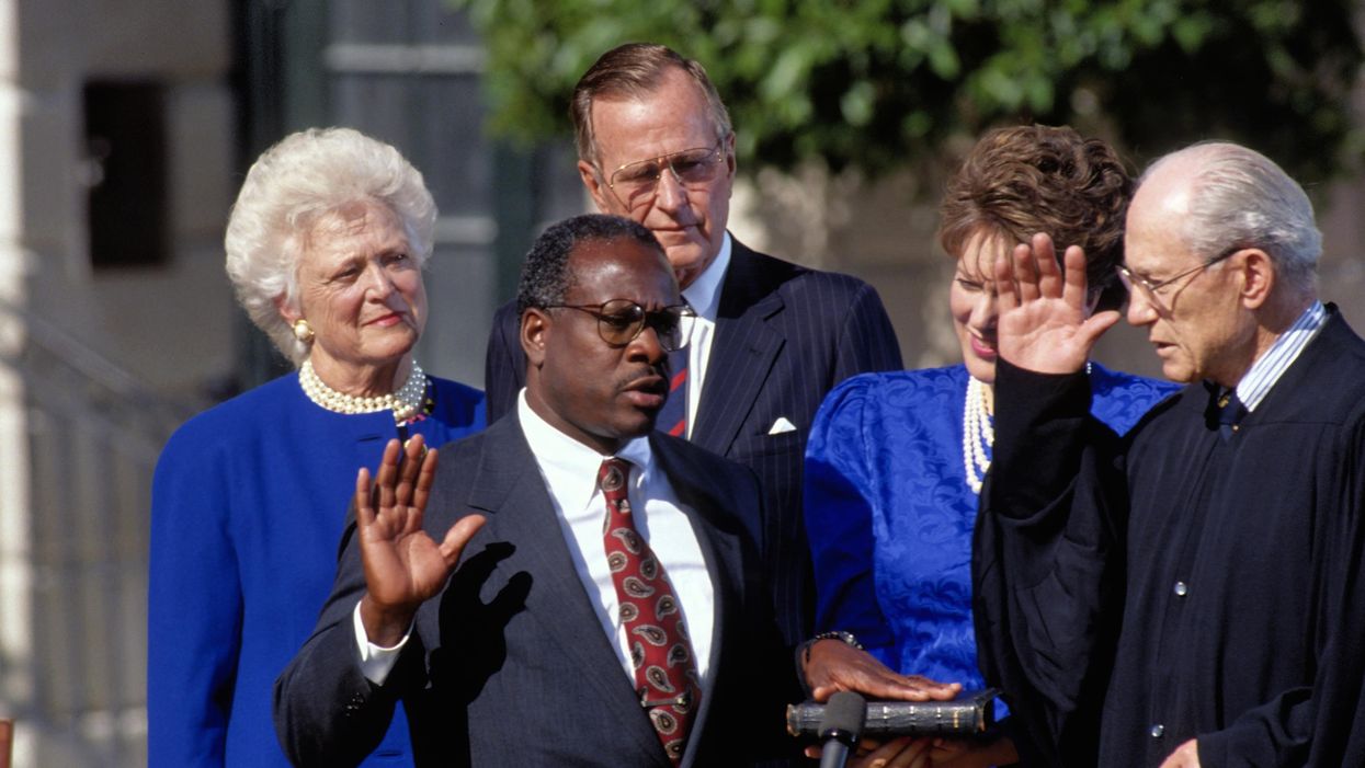 Justice Clarence Thomas being sworn in