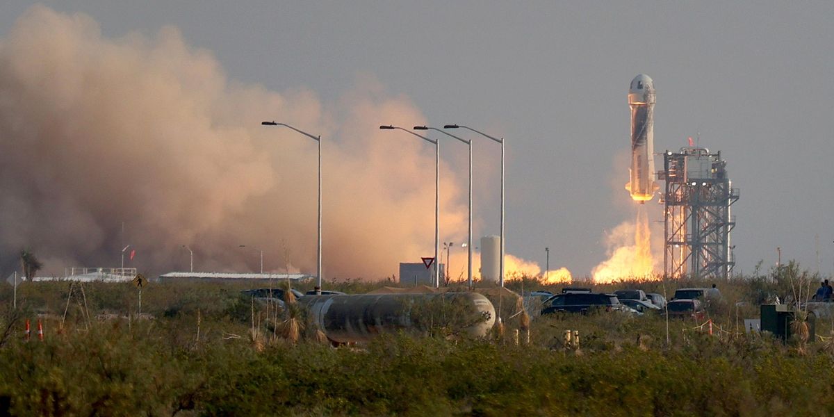 Launch of Jeff Bezos' Blue Origin rocket