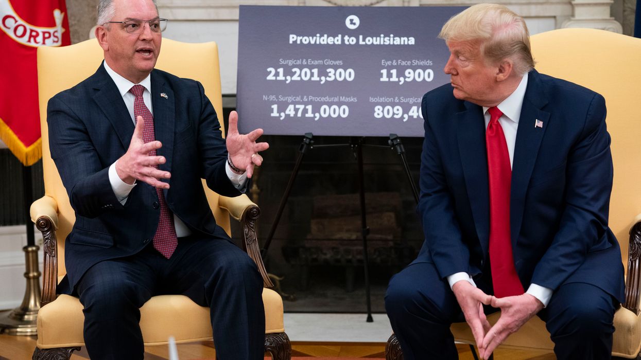 Louisiana Gov. Jon Bel Edwards and President Donald Trump